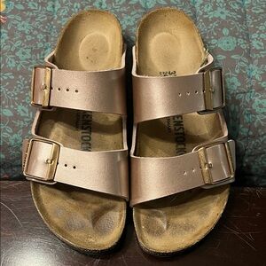 Birkenstock Women’s Sandals Shimmering Rose Gold